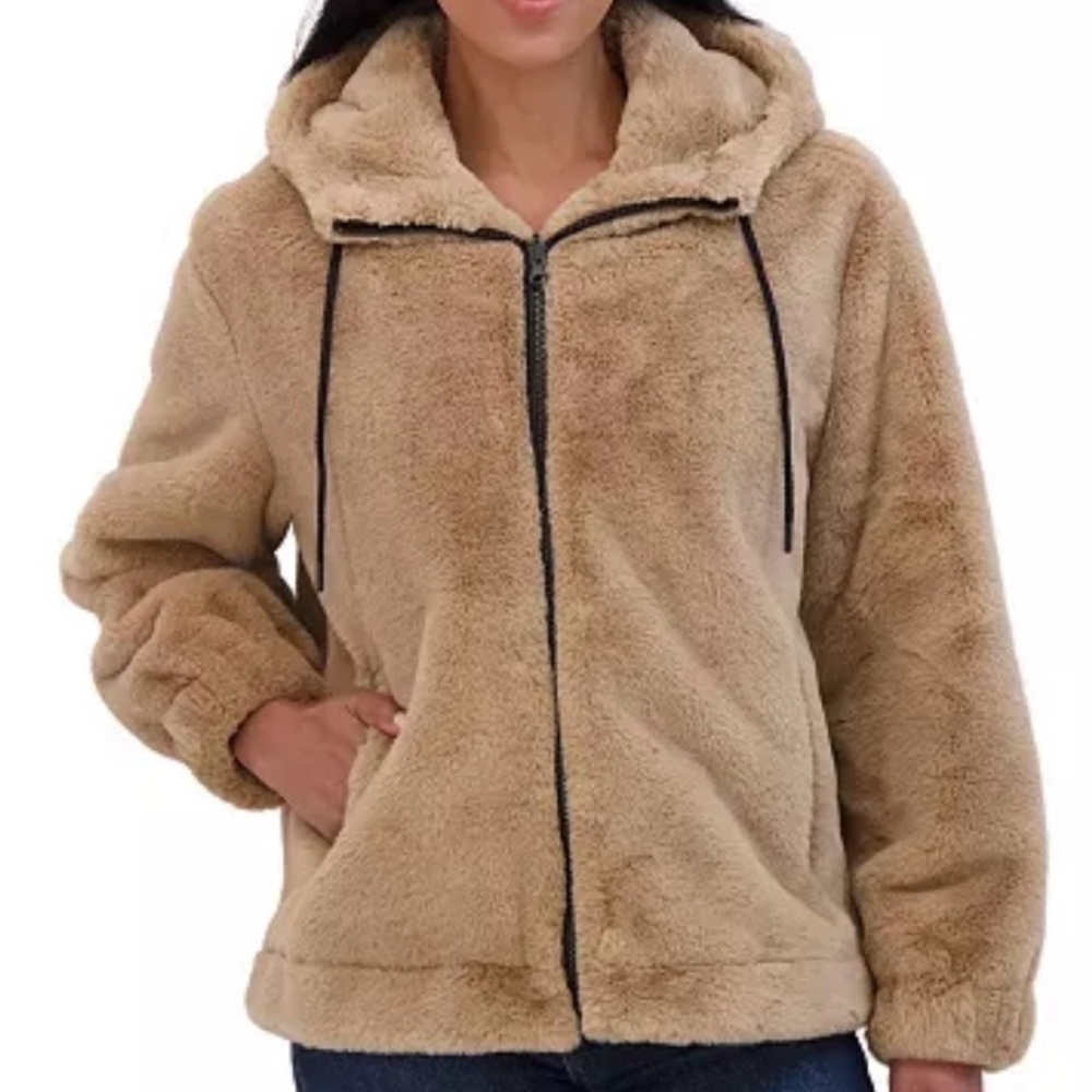 Sebby Faux Fur reversible hooded jacket.